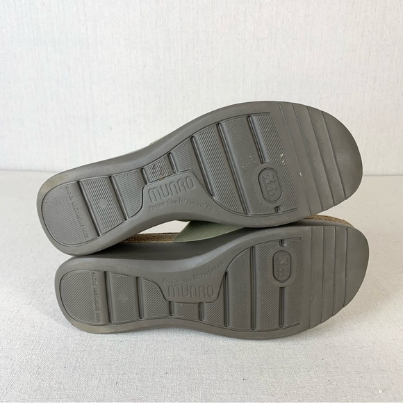 Munro Nalia Olive Green Stretch Fabric Platform Wedge Slide/Sandal - Size 9 - Picture 8 of 14